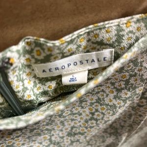 Aeropostale Mini Skirts, Large, Floral, Sage green and black